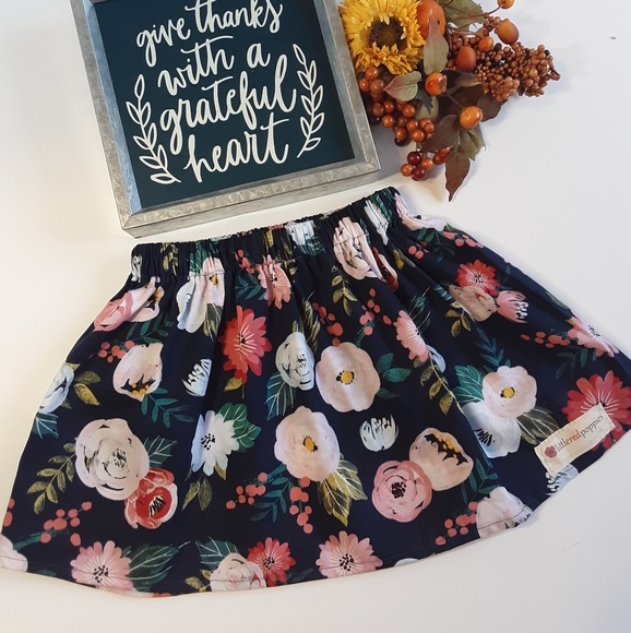 New Navy Rose A-line skirt - Picture 2 of 2